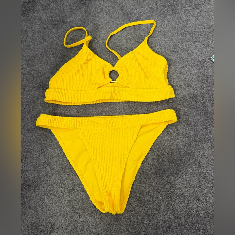 Aerie Textured Ring-Front Bikini Set